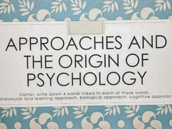 AQA Psychology Approaches whole unit