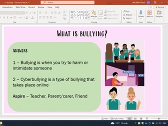 PSHE - Bullying and cyber bullying