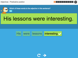 Adjectives: Predicative position - Interactive Activity - KS3 Spag