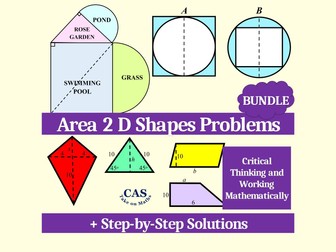 Area of 2D Shapes Bundle-Critical thinking Activity-Math Challenge