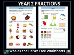 fractions year 2 fractions halves free worksheets teaching resources
