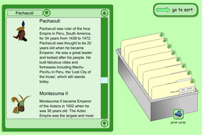 Interactive Index Cards Activity - Kings, Queens and Rulers KS2