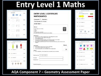 AQA Entry Level Maths Assessment - Geometry