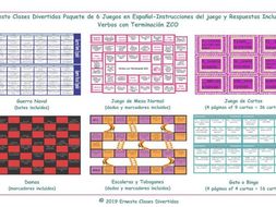 Verbs Yo Forms End in ZCO 6 Spanish Text Game Bundle