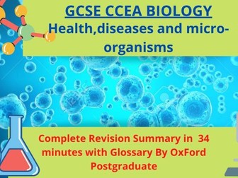 GCSE CCEA Biology Health,diseases and micro-organisms Complete Revision Summary