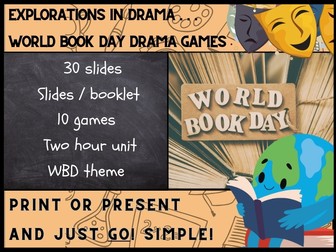 World Book Day Drama Games - Drama activities for World Book Day (30 slides)