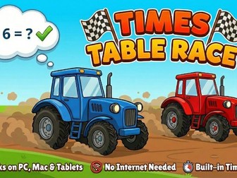Tractor Math Race: Interactive Multiplication Game (HTML5)