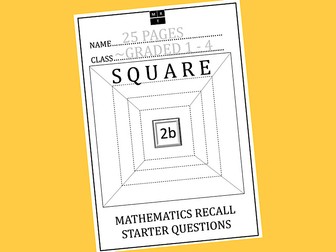 GCSE MATHS~ GRADE 1-4, LESSON STARTER, RECALL QUESTIONS BOOKLET - SQ2b