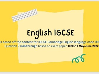 IGCSE English Language exam paper detailed walkthrough Paper 1 Question 2 only