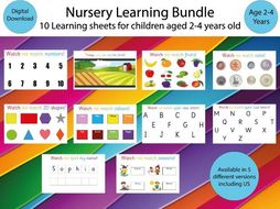 nursery worksheets preschool activities 10 learning sheets