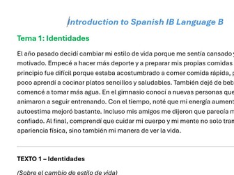 Introduction to IB Spanish lesson pack