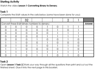 Binary - 6 Lesson Workbook and Resources (easy to use!)