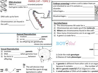 Inheritance, Variation, Evolution. AQA Revision Resource. 2026. FT & HT ‘Knowledge Organiser’ style.