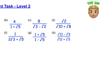 Surds - Rationalising the denominator