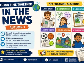 KS3 SEND Tutor Time — In the News | 6 Ready-to-Run 15-Minute Form Time Sessions