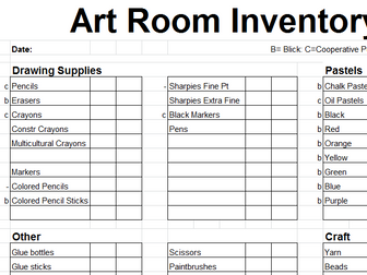 Art Room Inventory