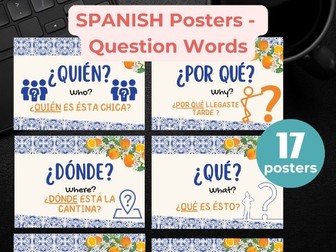 SPANISH QUESTION WORDS Interrogatives Posters Spanish Classroom Decor