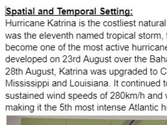 Hurricane Katrina - HIC Tropical Storm Case Study AQA A Level Geography Hazards