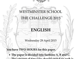 2015 WESTMINSTER ENGLISH CHALLENGE WITH ANSWER EXAMPLES