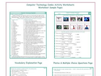 Computer Technology Combo Activity Worksheets