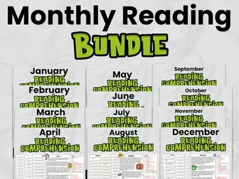 Months of the Year Reading Comprehension Bundle | KS2 Close Reading Activities | Differentiated English Worksheets (Years 3–6)