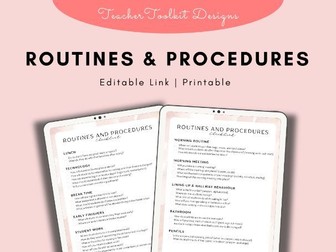 Classroom Routines & Procedures. Editable Teacher Guide. Classroom Management