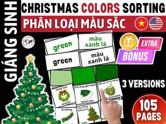 Vietnamese Christmas Activity: Vietnamese Colors Matching, Sorting by Color