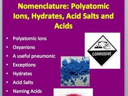 Nomenclature - Polyatomics and Covalent Compounds - Chemistry Lesson Package