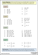 Differentiated WORKSHEET on Solving Equations (with Answers) by