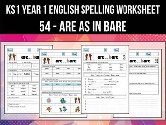Spelling & Phonics Worksheet - ɛː sound spelled ARE