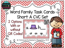 Word Family Task Cards: Short A CVC Set