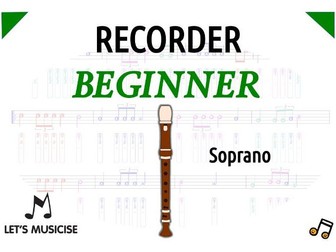 Recorder Beginner Method (w. Diagrams/Fingering Charts) for Soprano Recorder