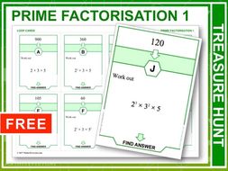 Prime Factorisation (Treasure Hunt)