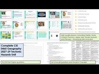 Complete CIE IGCSE Tectonic Hazards Geography 2027-29 New Spec