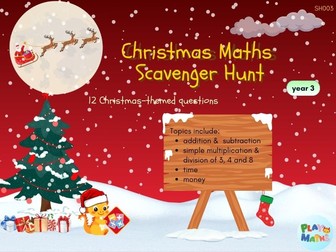 Christmas Maths Scavenger Hunt (year 3)