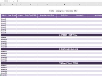 Scheme of work year plan - Week by week