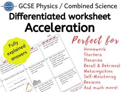Acceleration Velocity Time - GCSE Physics and/or Combined Science