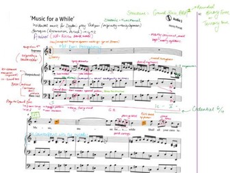 Annotated Score - Purcell: Music for a While