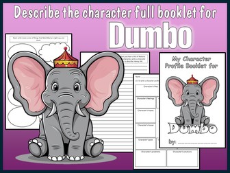 NEW Dumbo the Circus Elephant Character Describe Book Character Booklet Description Creative Writing