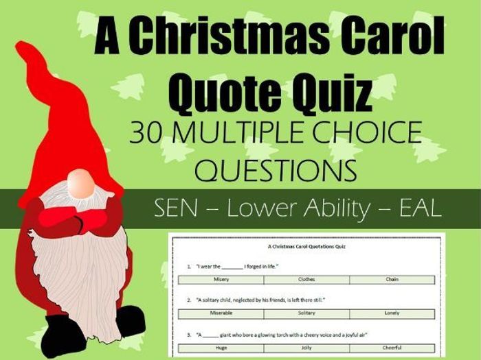 A Christmas Carol Quote Quiz - Revision | Teaching Resources
