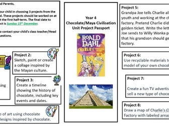 Y3/Y4 Chocolate/Mayans Project Choice Board