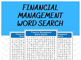 Financial Management - Word Search