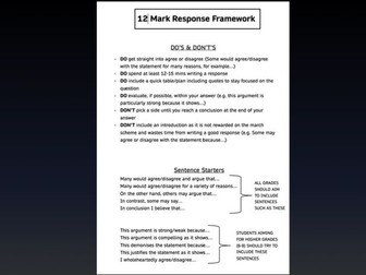 GCSE Religious Studies - 12 Mark Framework
