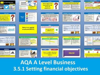 3.5.1 Setting financial objectives - AQA A Level Business