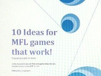 10 Ideas for MFL Games that work!