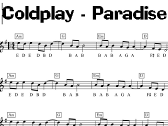 Coldplay - Paradise: Keyboard Sheet Music Pop Performance, Musical Futures