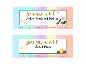 V.I.P Stationery Tub Labels