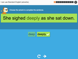 I can use Standard English (adverbs) - Interactive Activity - Year 4 Spag