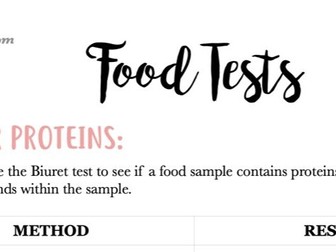 Complete Food Test Guide A-Level Biology
