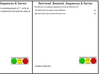 A Level Maths: Binomial expansion, sequences & series retrieval sheet